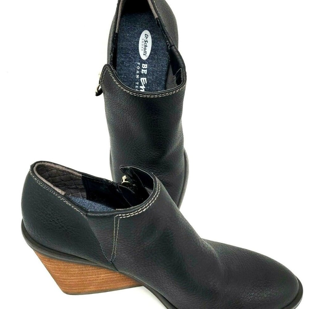 Dr. Scholl's Dark Leather Ankle Booties